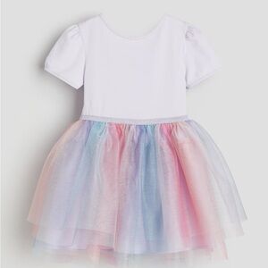 H&M girls tulle tutu skirt dress with puff sleeves